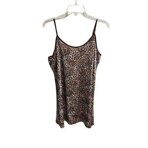 Delicate Treasures Women's M Animal Print Leopard Night Gown Sleepwear Vintage